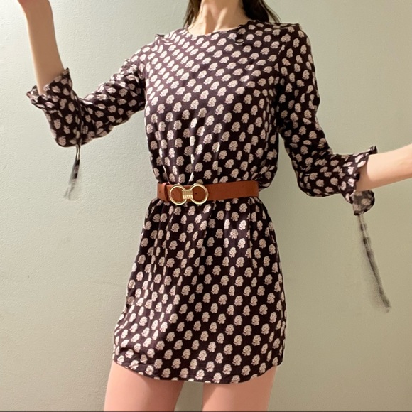 Floral/Polkadot Plum Mini Dress - Picture 3 of 7